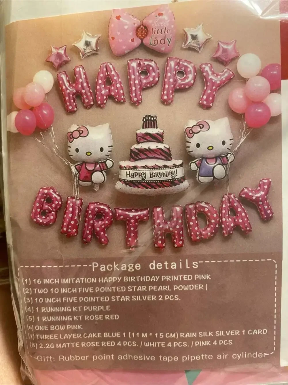 Hello Kitty Theme Happy Birthday Balloon Party Decoration Set with Accessories